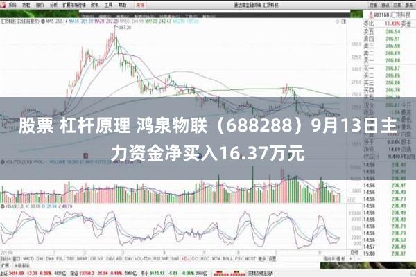 股票 杠杆原理 鸿泉物联（688288）9月13日主力资金净买入16.37万元